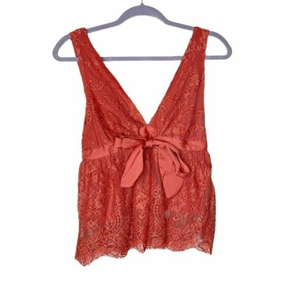 Free People Tops - NEW Free People Chante Rose Pink Lace Tank Top V-Neck
